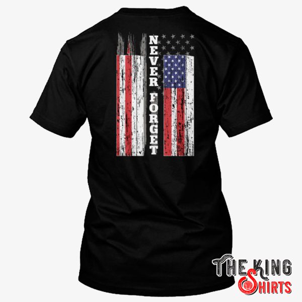 never forget twin towers american flag t shirt