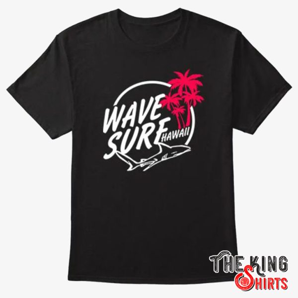 wave surf hawaii shark t shirt