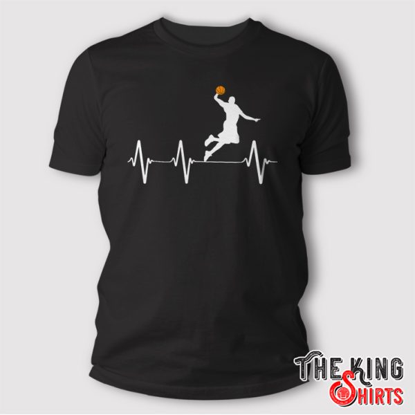 Basketball Heartbeat T Shirt Gift For Men Boys