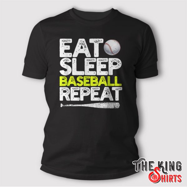 Eat Sleep Baseball Repeat T Shirt Funny Gift