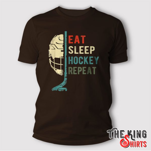 Eat Sleep Hockey Repeat Shirt Funny Gift