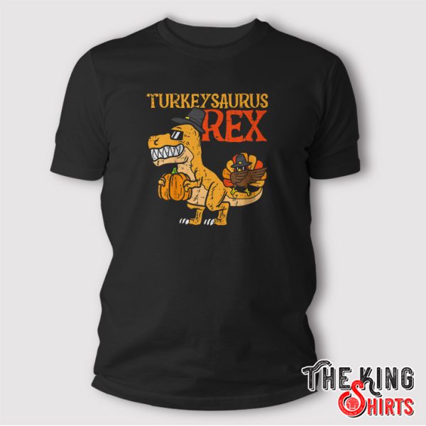 Turkeysaurus Rex Dab Turkey Dino Boys Thanksgiving T-Shirt