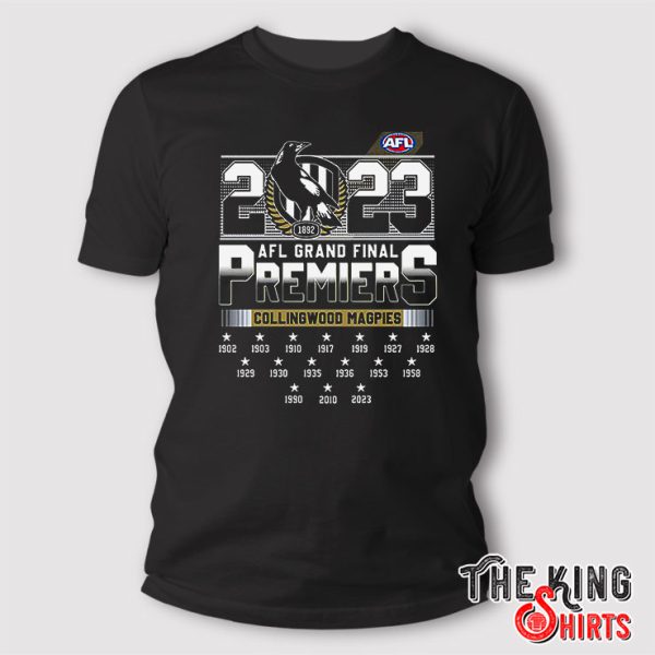 grand final premiers collingwood magpies shirt