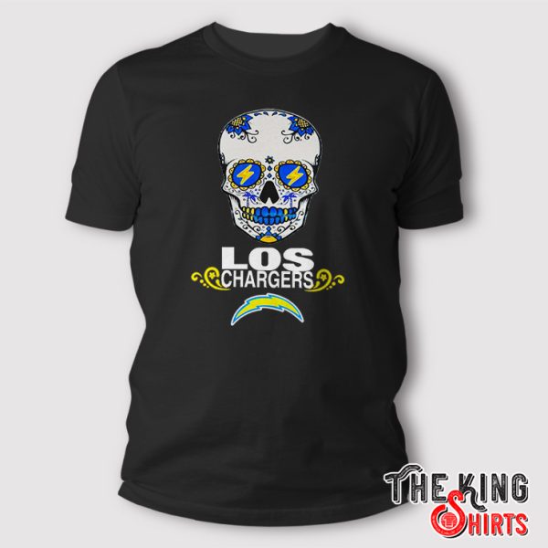los angeles chargers skull t shirt