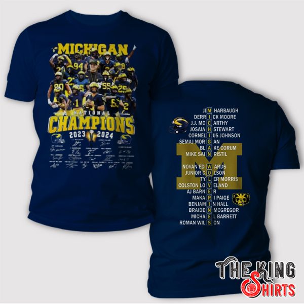 Michigan National Champions 2023 2024 Signatures Shirt