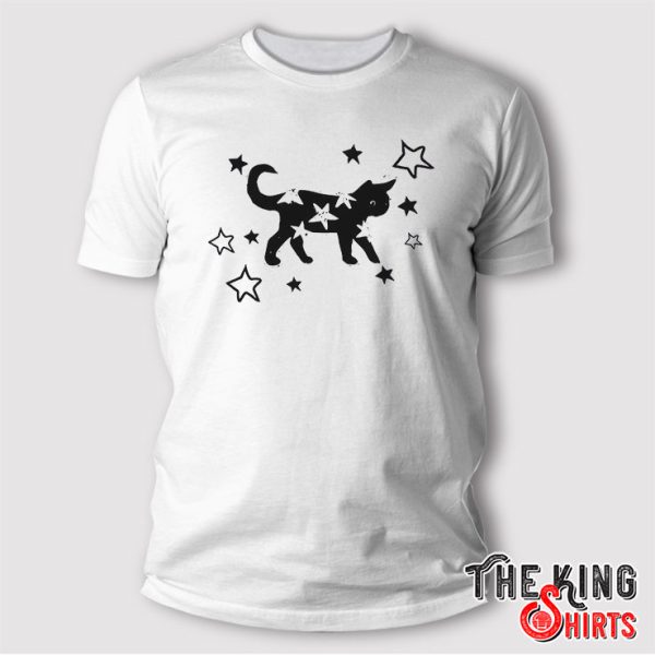 Starry Black Cat T Shirt