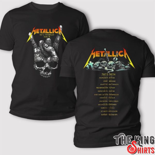 Metallica T Shirt Metallica Tour 2023 2024 M72 Tour Music Event