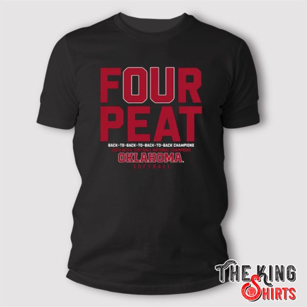 Four-Peat Licensed Champs Oklahoma Softball T Shirt