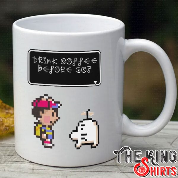 Ness And Saturn EarthBound Drink Coffee Before Go Mug