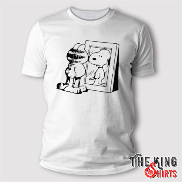 Garfield Snoopy Mirror Parody T Shirt