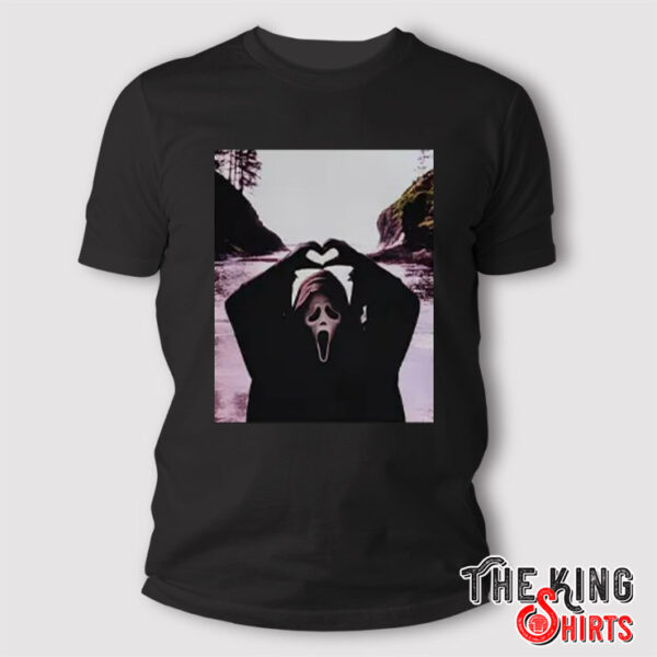 Ghostface Scream Halloween Heart Hands T Shirt