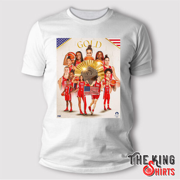 USA Wins Gold in Women's Basketball Olympic 2024 T Shirt France Lose