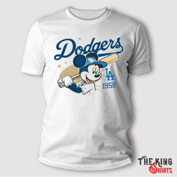 Mickey Mouse Dodgers 1958 Baseball Shirt